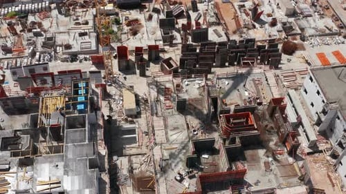 Aerial footage of a large Residential compound during early stages of construction