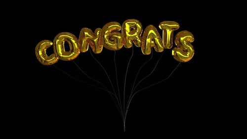 Animated Gold Congrats Balloon Letters for Celebratory Events