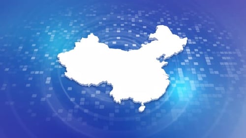 Animated China Map Reveal on Digital Technology Background