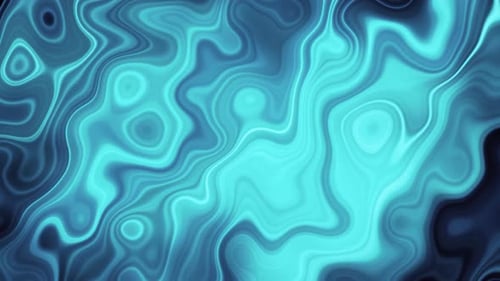 Abstract Fluid Glowing Blue and Cyan Wavy Pattern Loop