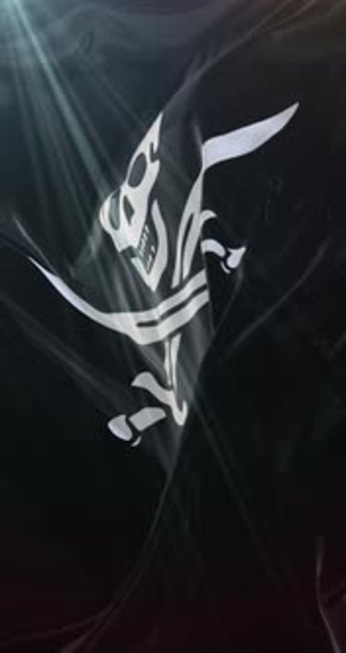 Waving Jolly Roger Pirate Flag Animation