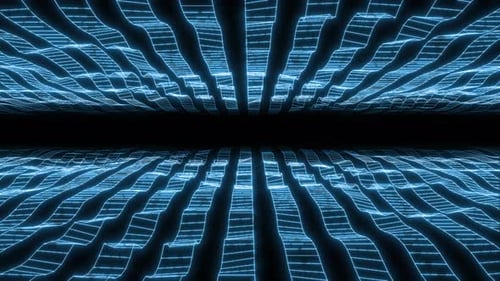 Animated Digital Wave Grid Loop Background