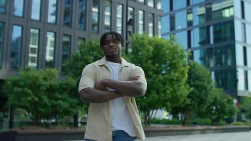 Confident Man Portrait in Urban City Setting