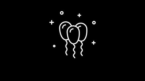 Minimalist Animated Line Art Balloons for Celebrations