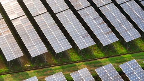 A bird’s-eye view of solar farms.
