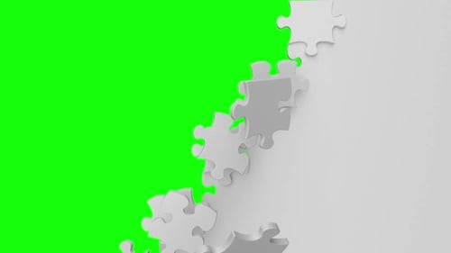 Geometric Puzzle Pieces Transition and Reveal