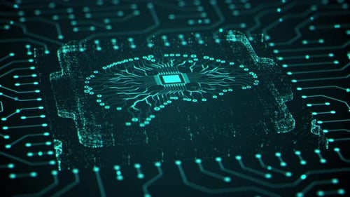 IA, intelligence artificielle et exploration de données, chat, apprentissage en profondeur, technologie des puces informatiques, futuriste