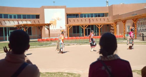 Taos Pueblo, New Mexico / USA - April 11, 2019: Authentic Native