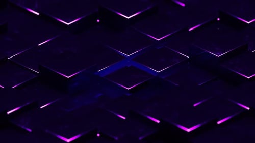 Purple Abstract Glossed Textured Cubes Background VJ Loop in 4K