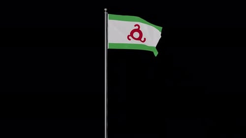 Seamlessly Looping Ingushetia Flag Waving Animation