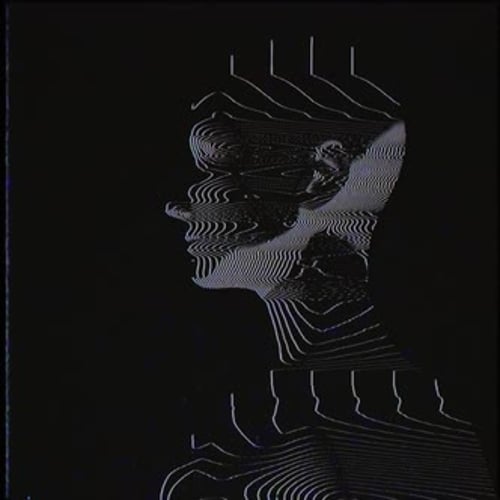 Abstract Glitch Human Head Contour Lines Animation