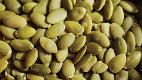 Pile of Green Pumpkin Seeds Food Macro