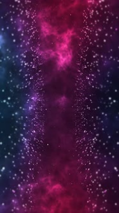 festive background with glowing particles cluster of many particles and bokeh Vertical video