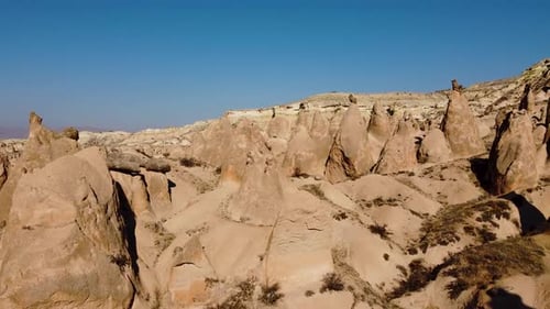 Aerial View of the Cappadocia Desert Landscape
