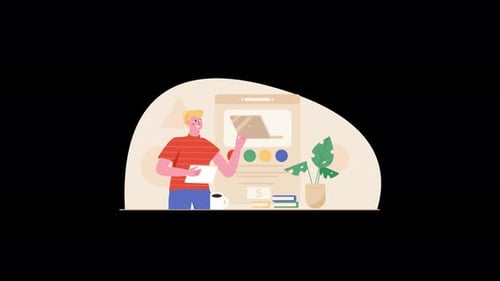 Person presenting digital design concepts