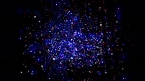Die schwebenden Buchstaben verwandeln sich in einen faszinierenden Strudel