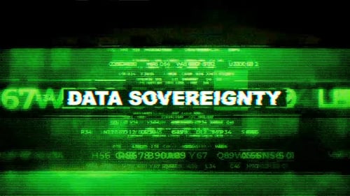 Data Sovereignty Glitch Title in Digital Code Style