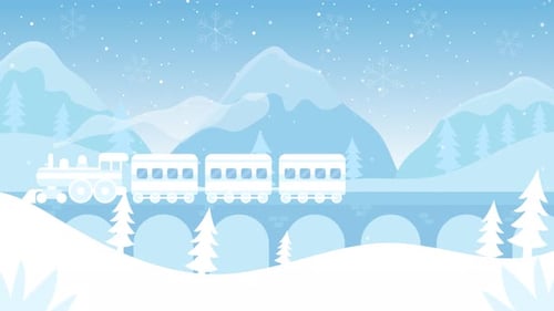Animation zum Schneefall auf der Winterbahn
