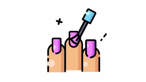 Animated Nail Polish Application on Fingers