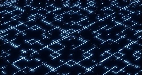 Abstract Glowing Grid Lines Digital Network Background