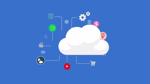 Cloud Computing Data Network Flat Design Animation