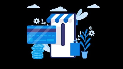 Bank Payment With Card On Alpha Channel