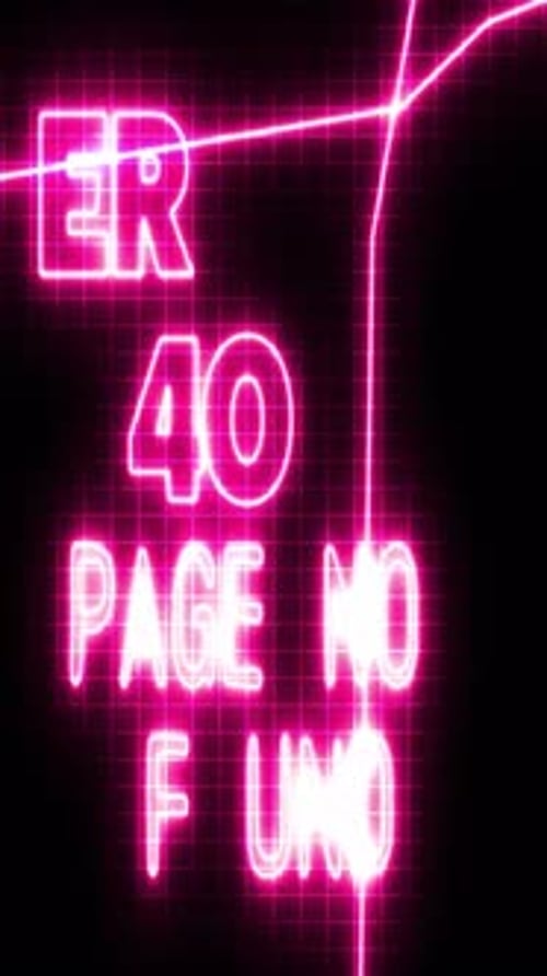 404 Error Page Not Found Vertical Animated Neon Text Sign