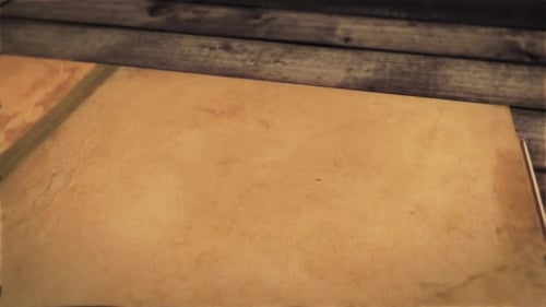 Vintage Book Opening with Blank Page Reveal