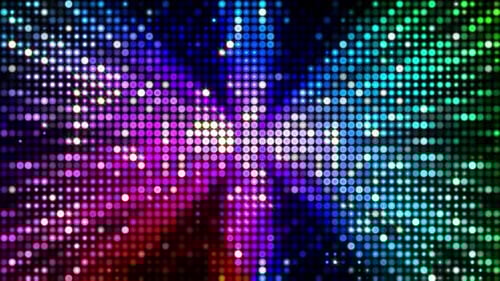 Dynamic Geometric Pattern of Glowing Colorful Dots