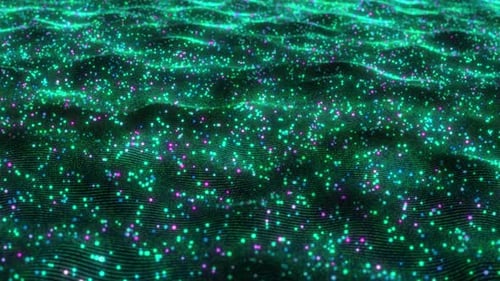 Abstract Fluid Digital Wave Particles Background