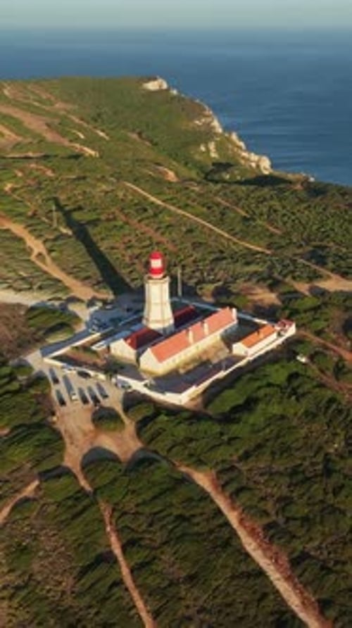 Lighthouse on Cabo Espichel Cape Espichel on Atlantic Ocean