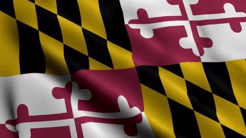 Waving Maryland State Flag Loop