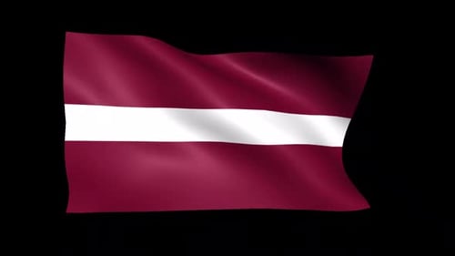 Realistic Waving Flag of Latvia Loop Animation