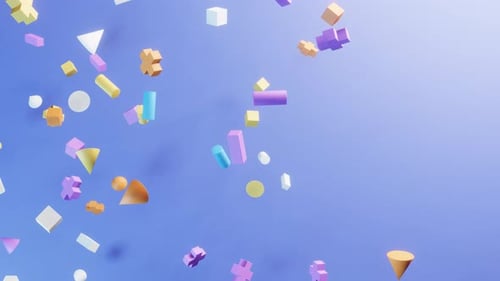 Animation en boucle de formes géométriques 3D abstraites. Fond moderne, design de mouvement fluide