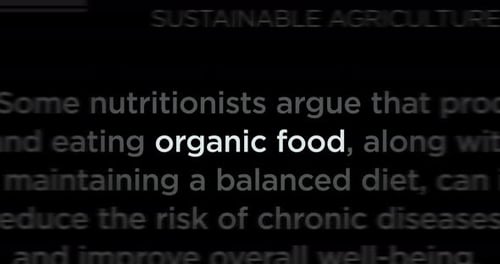 Organic Food Kinetic Typography Text Animation Reveal
