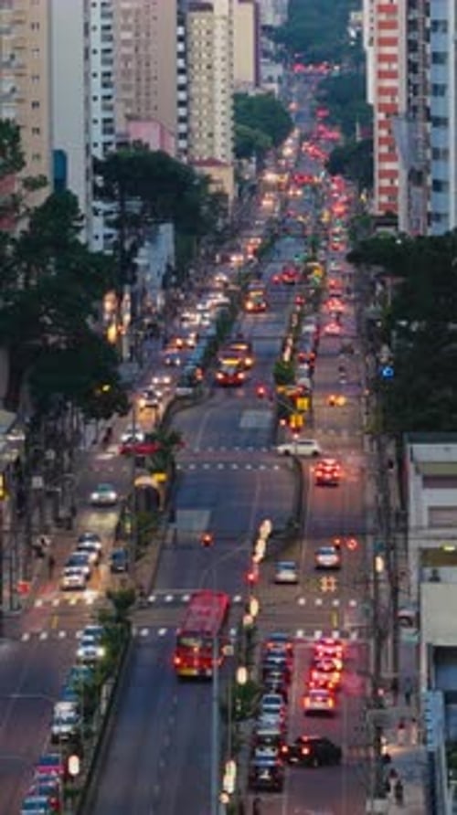 Curitiba City Center BRT Movement Traffic Urban Rush Hour Curitiba