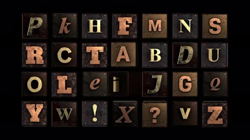 Industrial Grunge Metallic Alphabet Letter Reveal