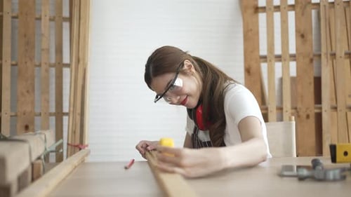 Carpenter work at workshop.