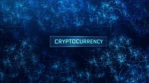 Concept de cryptomonnaie sur fond de réseau neuronal Glitch.