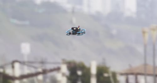 Drone Flying Through an Urban Area
