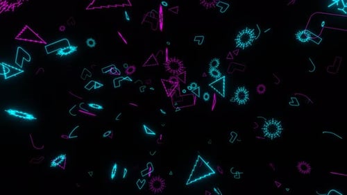 Cyan And Pink Neon Christmas Particles Background Vj Loop In 4K