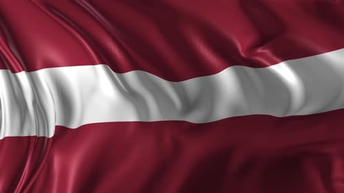 Realistic Waving Flag of Latvia