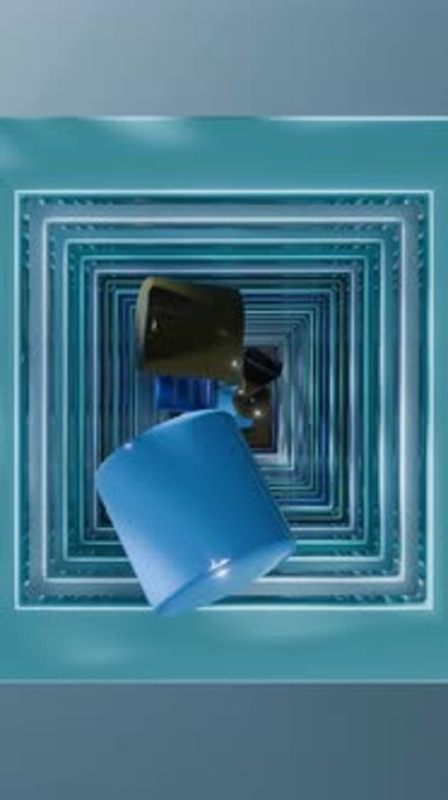 Falling Geometric Pieces Loop 3D Animation