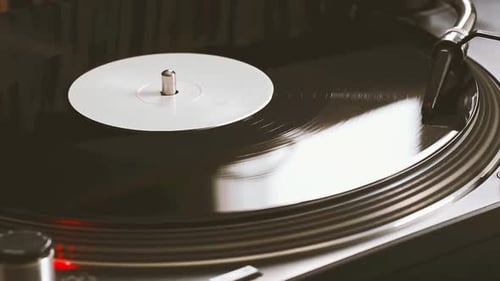 Vinyl Record Spinning on a Vintage Turntable