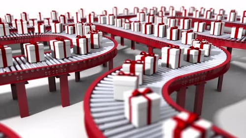 Christmas Gifts Production Line Animation