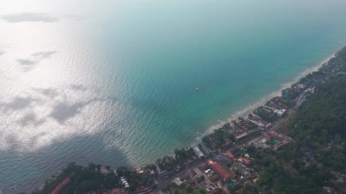 Coastal Town Meeting Calm Turquoise Ocean in Thailand