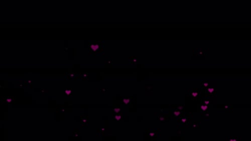 Seamless Loop of Pink Hearts Rising Upward Background