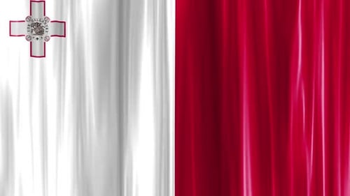 Malta National Flag Fluid Waving Animation Background Loop
