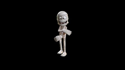 Animated 3D Mummy Character Dancing for Halloween
