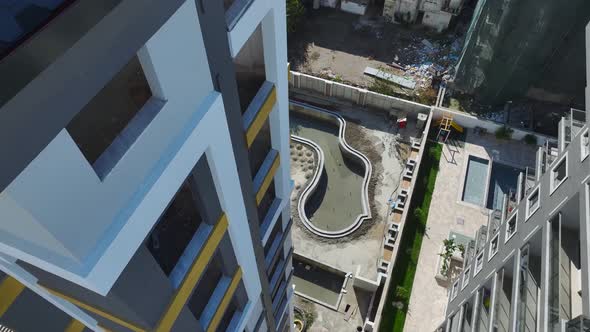 Aerial View A Highrise Residential Building Reveals Its Modern Design ...